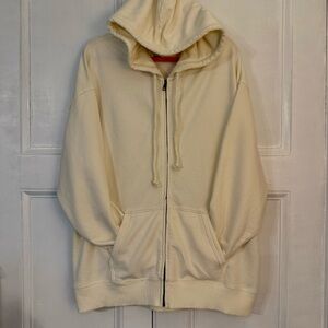 American Eagle Outfitters Cream Full Zip Hoodie